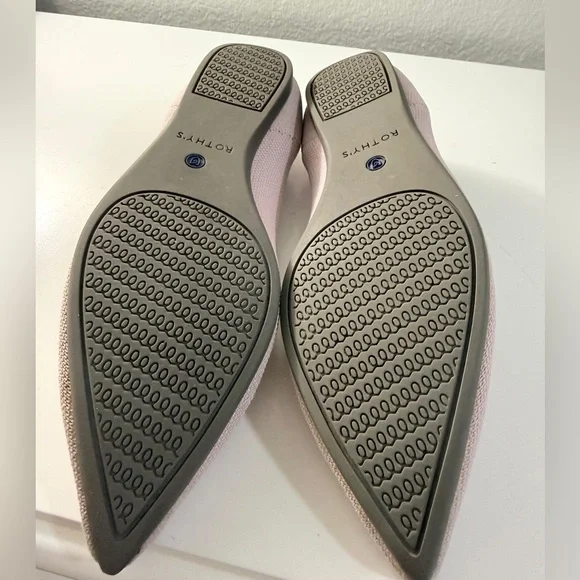 Rothy's Women's Light Pink Flats with Blue Trim - Picture 7 of 7